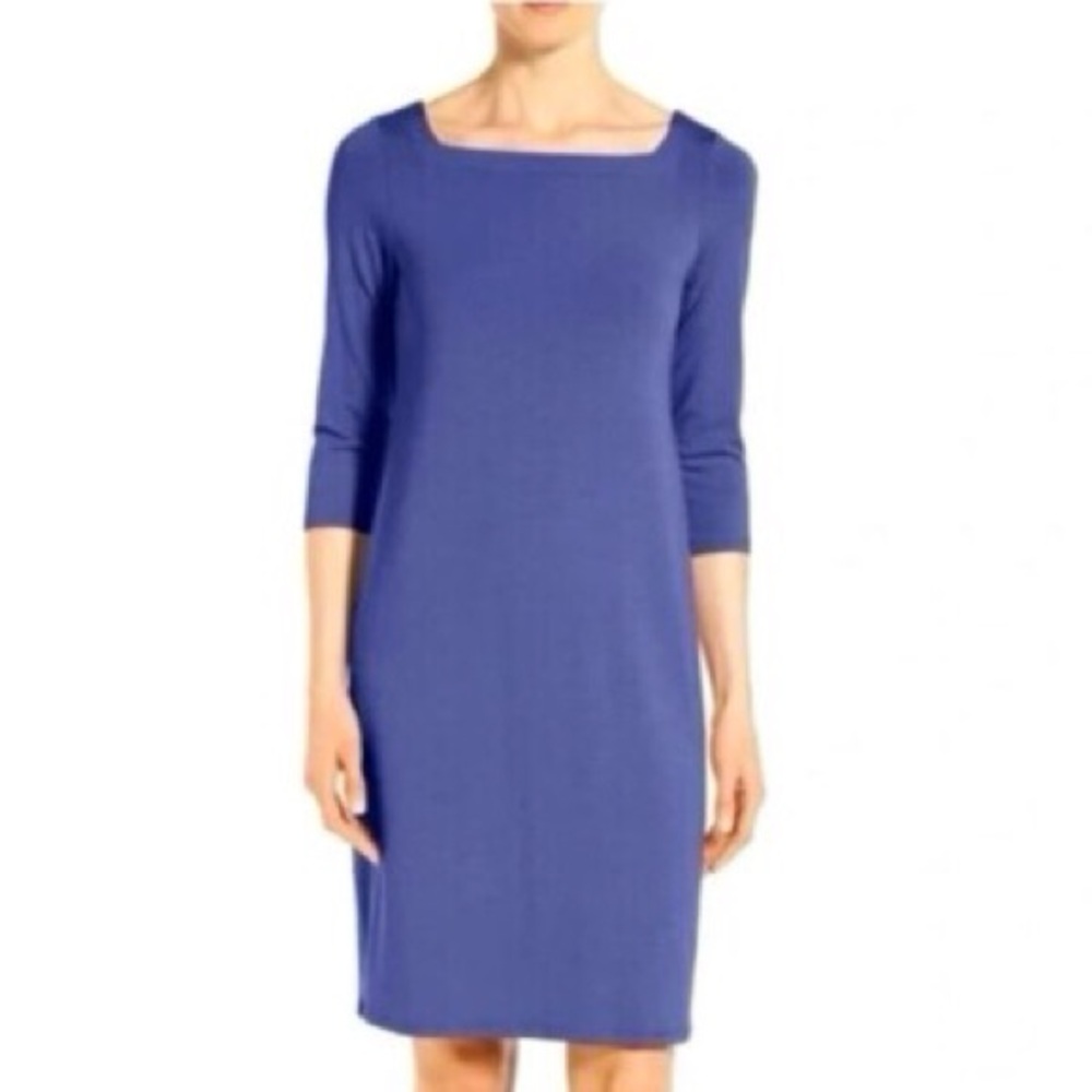 Eileen Fisher Periwinkle-Purple-Blue-ish Mid-length Sleeved Dress
